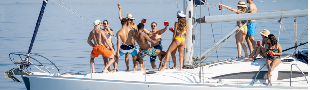 A party boat with people on it