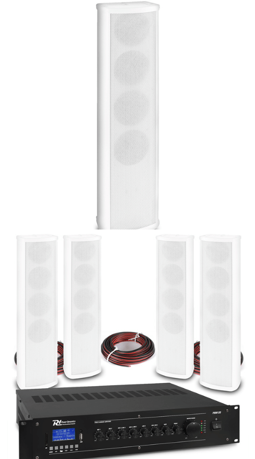 Power Dynamics 4 x ICS4 Indoor Column Speaker System