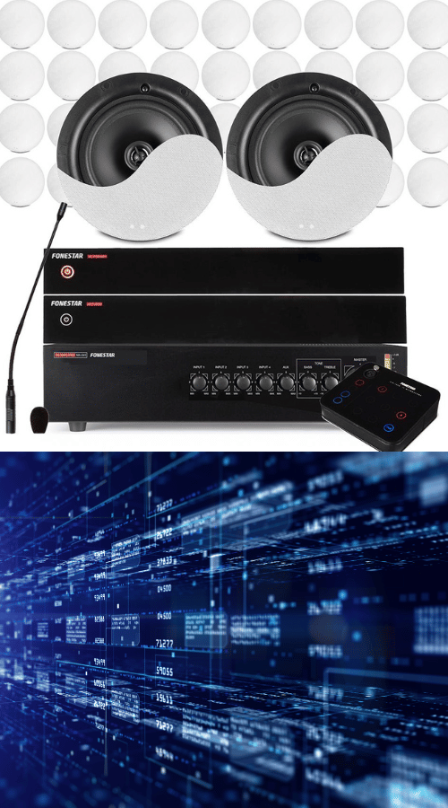 Audio Over IP Network System with Ceiling Speakers